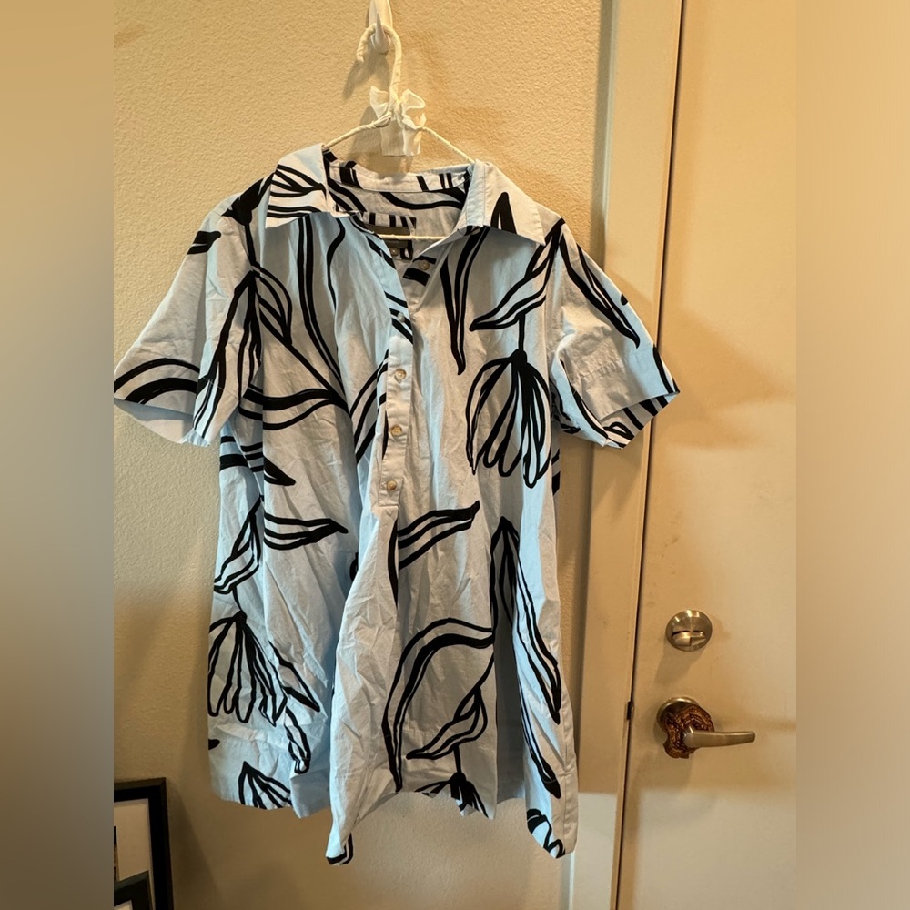 Anthropologie blue shirt dress